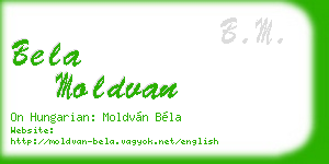 bela moldvan business card